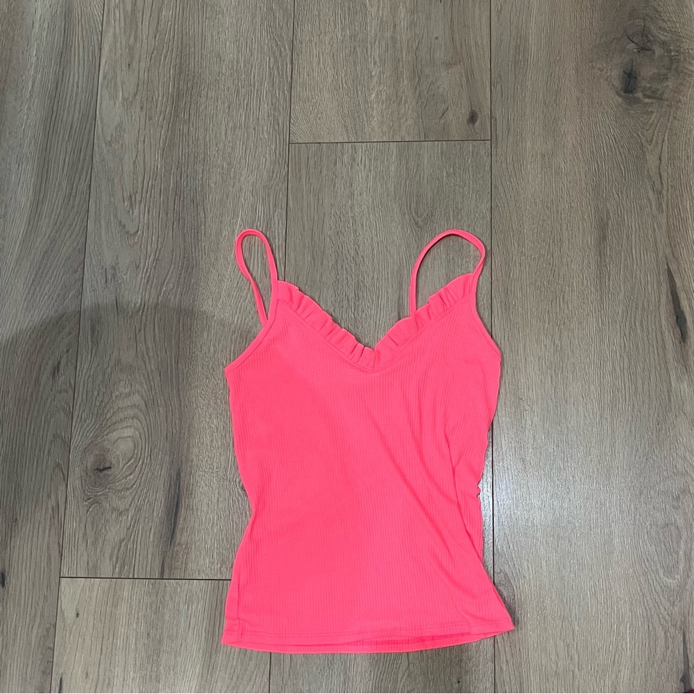 Know one cares ruffle pink top